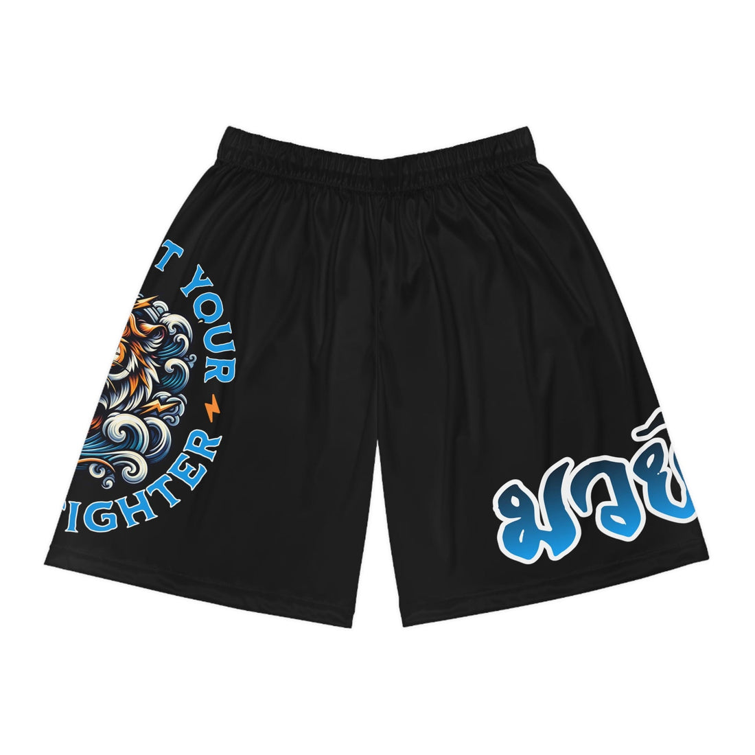 Printify All Over Prints Seam thread color automatically matched to design / XS Tiger Muay Thai Workout Shorts