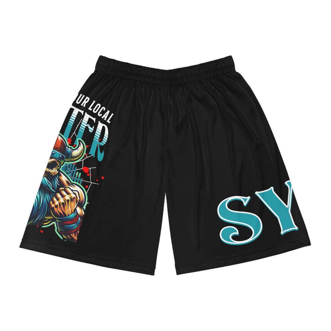 Printify All Over Prints Seam thread color automatically matched to design / XS Viking workout out shorts