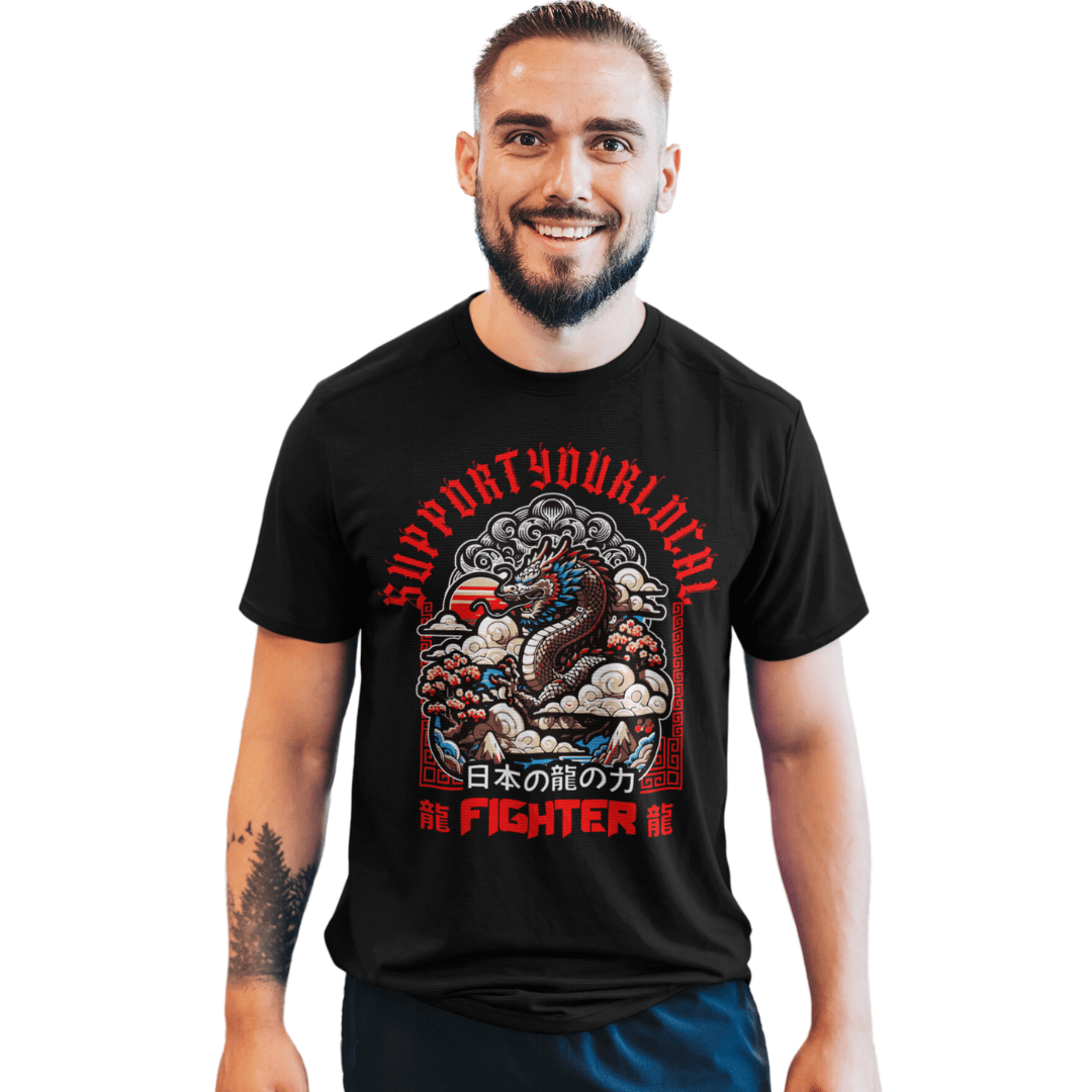 Support Your Local Fighter tshirt Red Dragon Fighter Tee